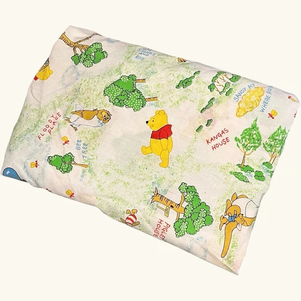 Vintage Winnie the Pooh Handmade Crib Sheet Walt Disney Fabric Nursery Piglet
